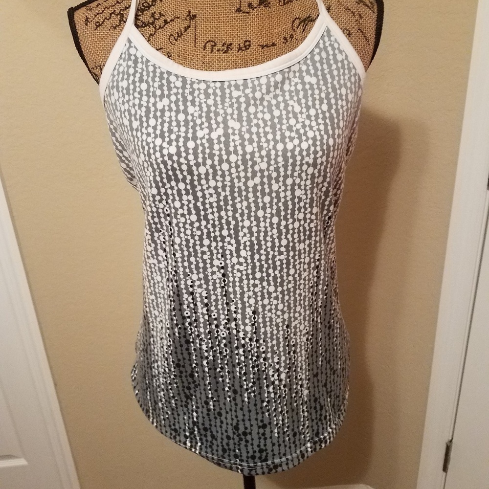 Grey n white skinny top